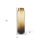 16" Golden Brown Abstract Cylinder Crystal Glass Table Vase