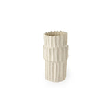 14" Sand Ceramic Cylinder Table Vase