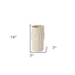 14" Sand Ceramic Cylinder Table Vase