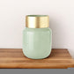12" Green Abstract Cylinder Crystal Glass Table Vase