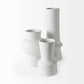 11" White Abstract Cylinder Ceramic Table Vase