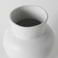 11" White Abstract Cylinder Ceramic Table Vase