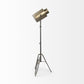61" Antiqued Gold LED Movie Set Floor Lamp With Gold Metal Shade