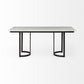 71" White And Black Dining Table