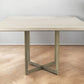 Modern Square Wood and Gold Dining Table
