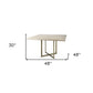 Modern Square Wood and Gold Dining Table