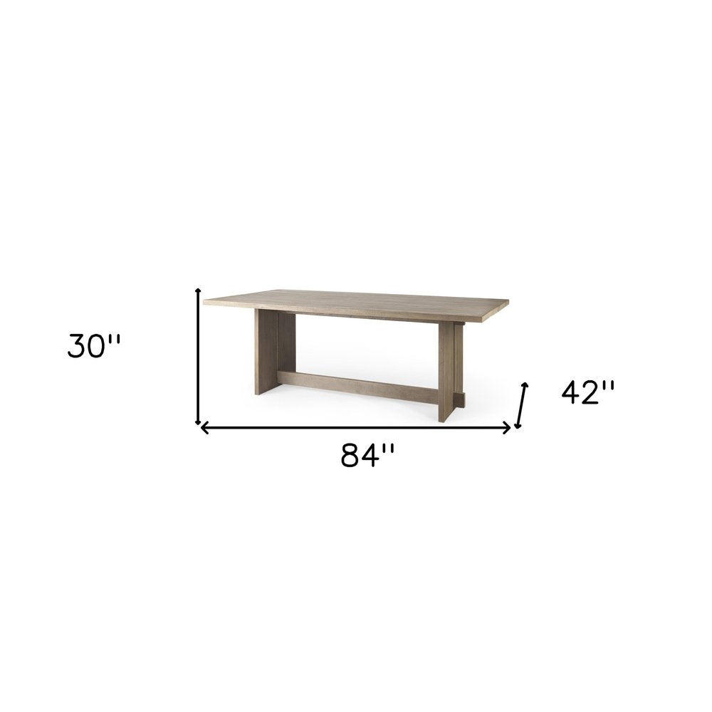 84" Taupe Dining Table