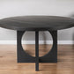 54" Black Rounded Solid Wood Pedestal Base Dining Table