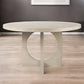 54" Natural Rounded Pedestal Base Dining Table
