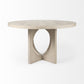 54" Natural Rounded Pedestal Base Dining Table