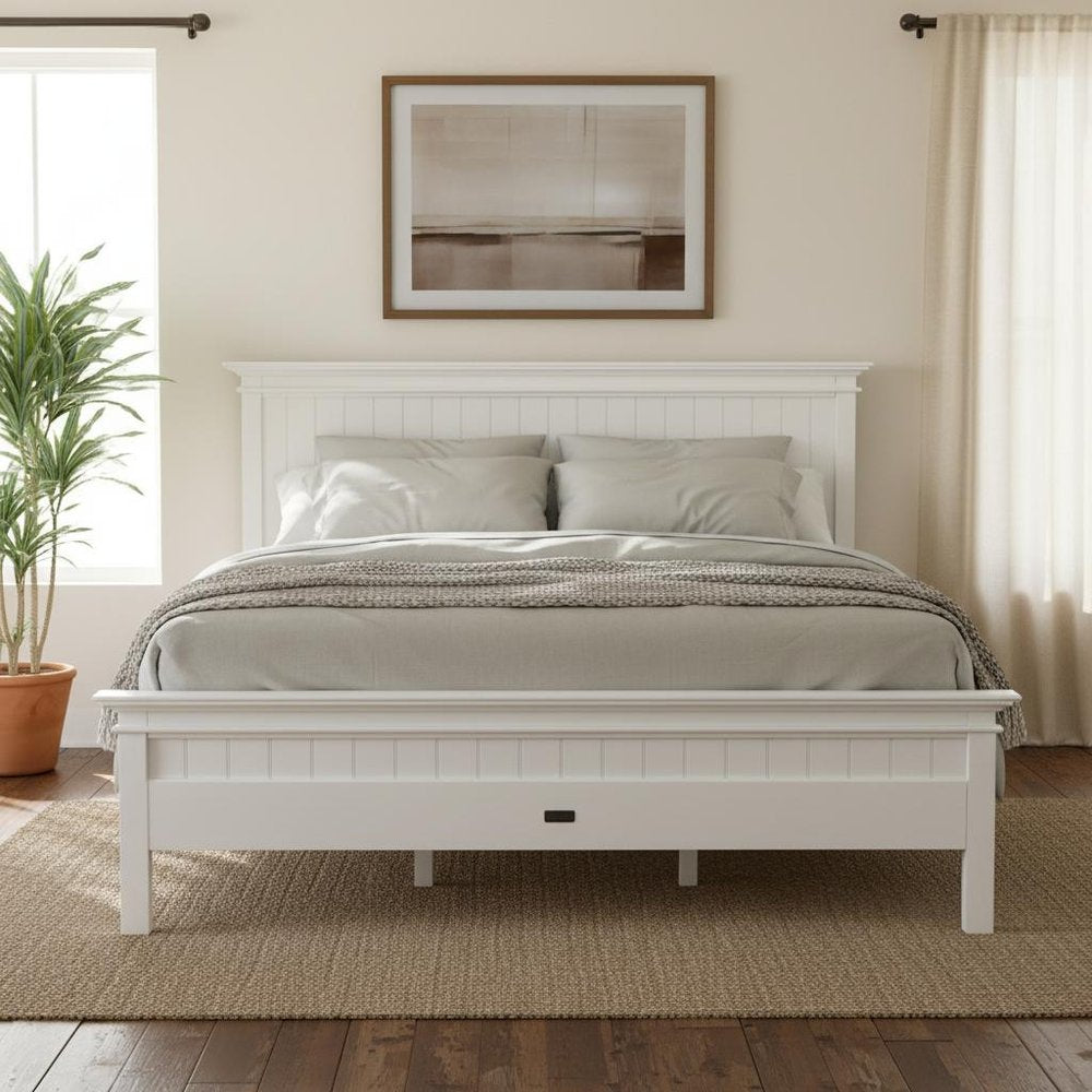Classic White Panel King Size Bed