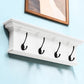 28" Classic White Wood Four Hook Hanging Coat Rack