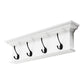 28" Classic White Wood Four Hook Hanging Coat Rack