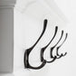 28" Classic White Wood Four Hook Hanging Coat Rack
