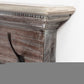 28" Brown Solid Wood Four Hook Wall Mount Coat Rack