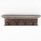 28" Brown Solid Wood Four Hook Wall Mount Coat Rack