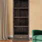 75" Brown and Black  Wood Four Tier Bookcase