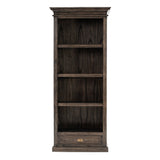 75" Brown and Black  Wood Four Tier Bookcase