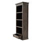 75" Brown and Black  Wood Four Tier Bookcase