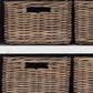 87" White Wood Bookcase with Glass Doors Drawers and Baskets