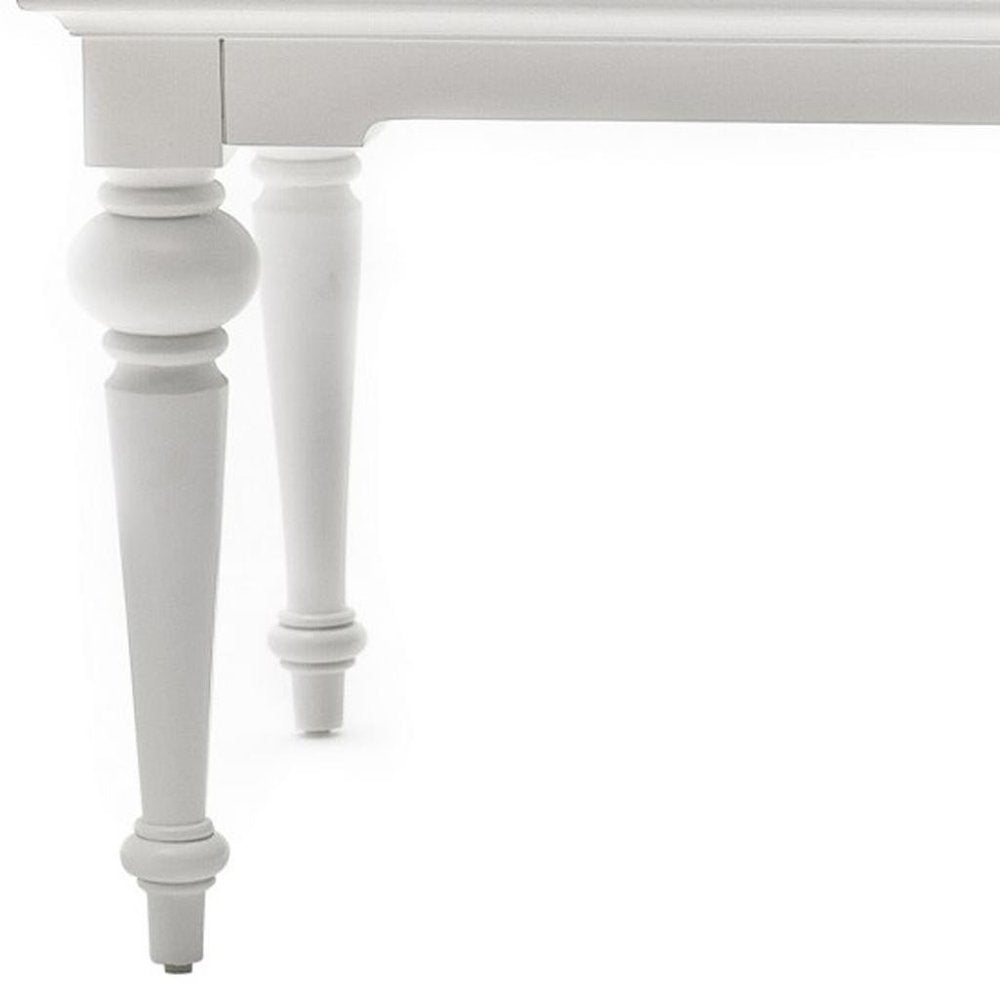 94" White Solid Wood Dining Table