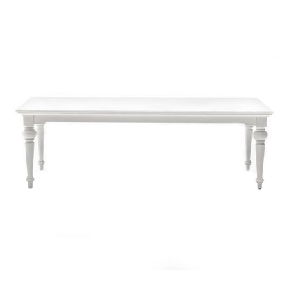 94" White Solid Wood Dining Table