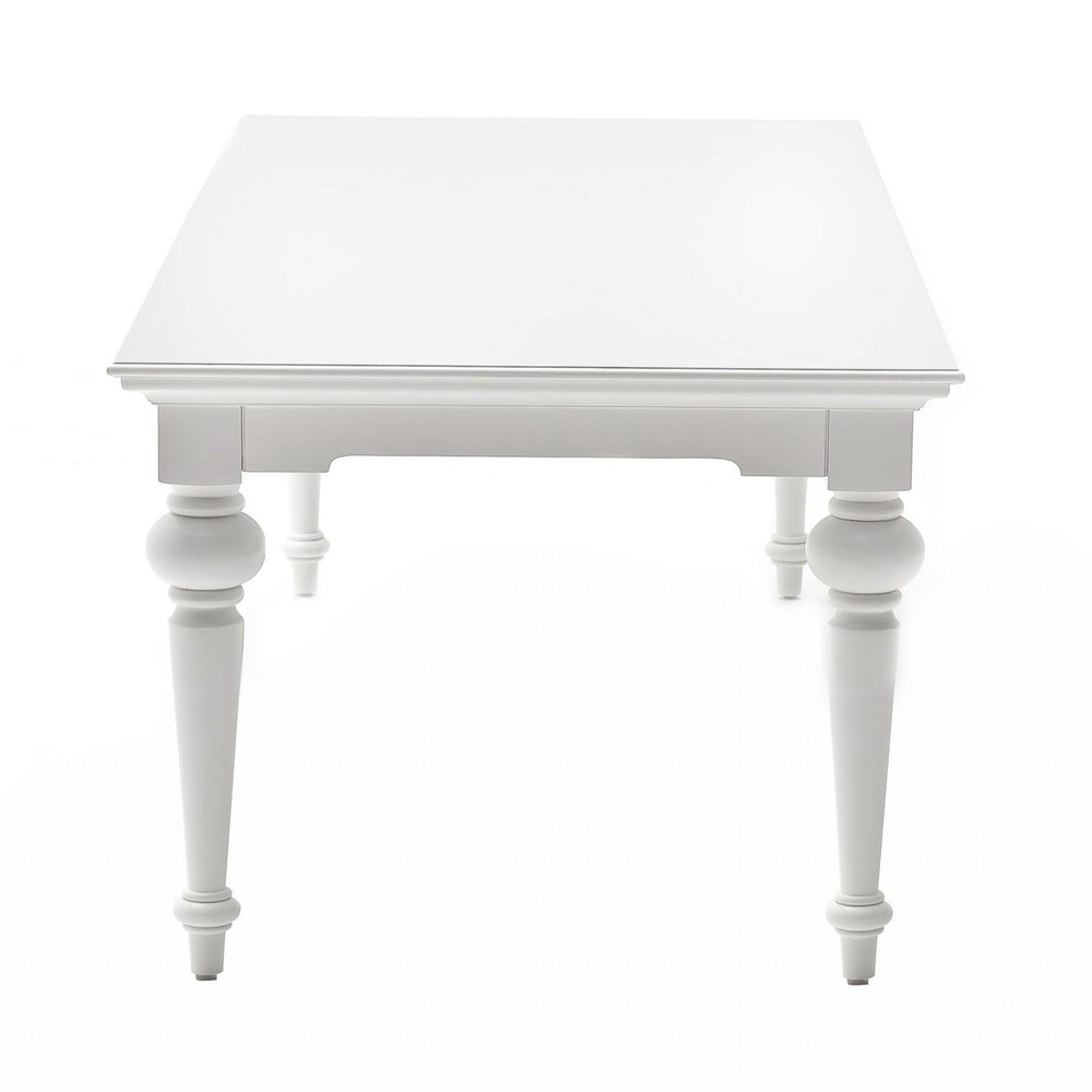 94" White Solid Wood Dining Table