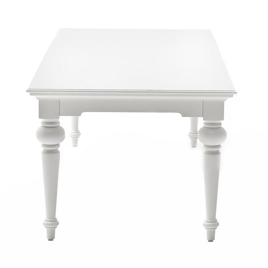 94" White Solid Wood Dining Table