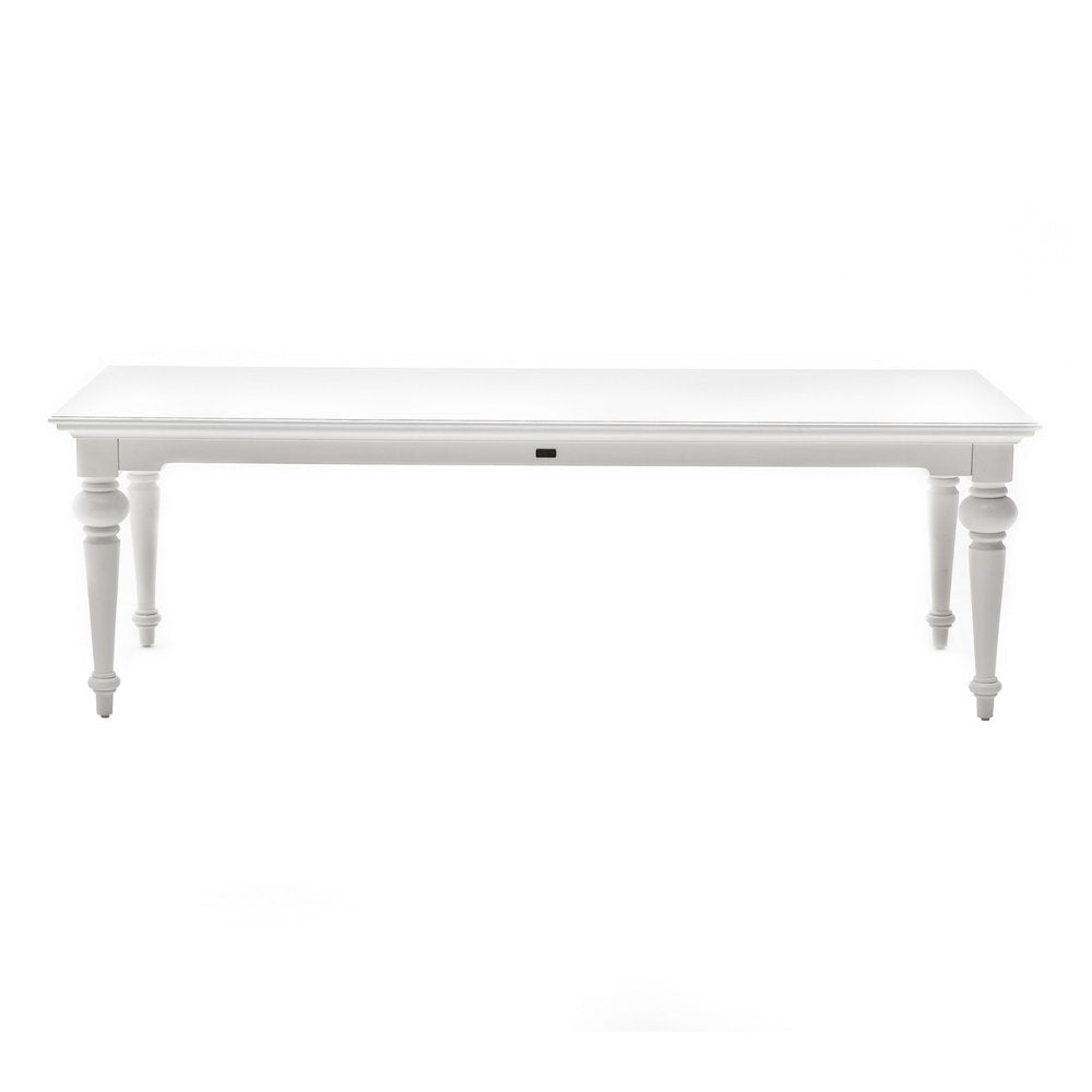 94" White Solid Wood Dining Table