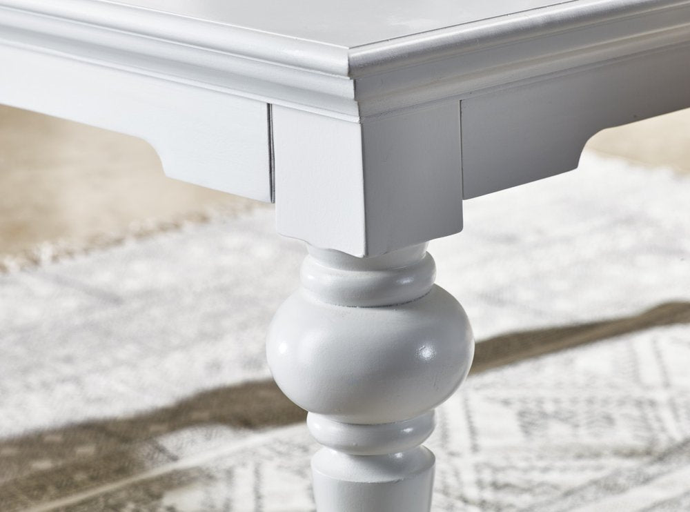 94" White Solid Wood Dining Table