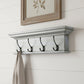 28" Black And Blue Solid Wood Four Hook Wall Mount Coat Rack