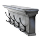 28" Black And Blue Solid Wood Four Hook Wall Mount Coat Rack