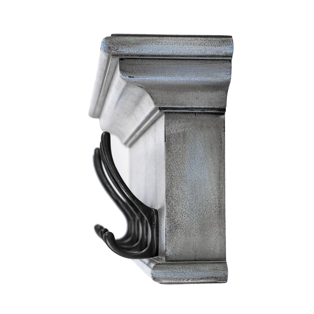 28" Black And Blue Solid Wood Four Hook Wall Mount Coat Rack