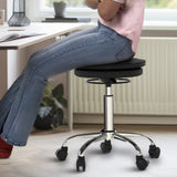 Black and Silver Adjustable Height Swivel Rolling Office Chair