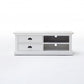 47" White Solid Wood Drawers and Open Shelving Entertainment Center