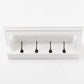 Classic White Wood Wide Four Hook Hanging Coat Rack