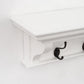 Classic White Wood Wide Eight Hook Coat Rack