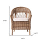 Set of Two Gray Brown Semi Circle Back Wicker Chairs with Seat Cushions