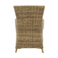 Set of Two Tan Textured Outdoor Dining Chairs with Beige Cushions
