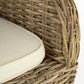 Set of Two Tan Textured Outdoor Dining Chairs with Beige Cushions