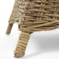 Set of Two Tan Textured Outdoor Dining Chairs with Beige Cushions