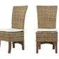 Set of Two Cream and Natural Dining Parsons Chairs