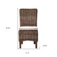 Set of Two Cream and Brown Dining Parsons Chairs