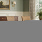 Set of Two Cream And Natural Rattan Dining Arm Chairs