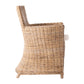 Set of Two Cream And Natural Rattan Dining Arm Chairs