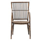 Set of Two Natural Rattan Slat Back Dining Arm Chairs