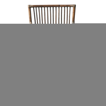 Set of Two Natural Rattan Slat Back Dining Arm Chairs