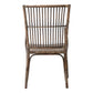 Set of Two Natural Rattan Slat Back Dining Arm Chairs