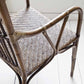 Set of Two Natural Rattan Slat Back Dining Arm Chairs