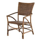 Set of Two Natural Rattan Open Back Dining Arm Chairs